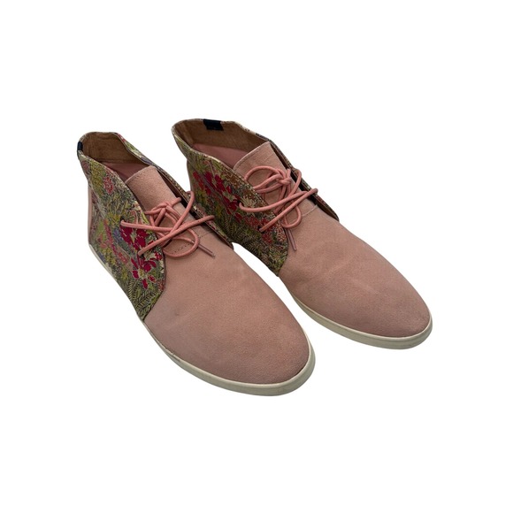 Soludos Shoes - Soludos Floral Derby Garden Party Pink Suede Tapestry High Top Sneakers Size 9